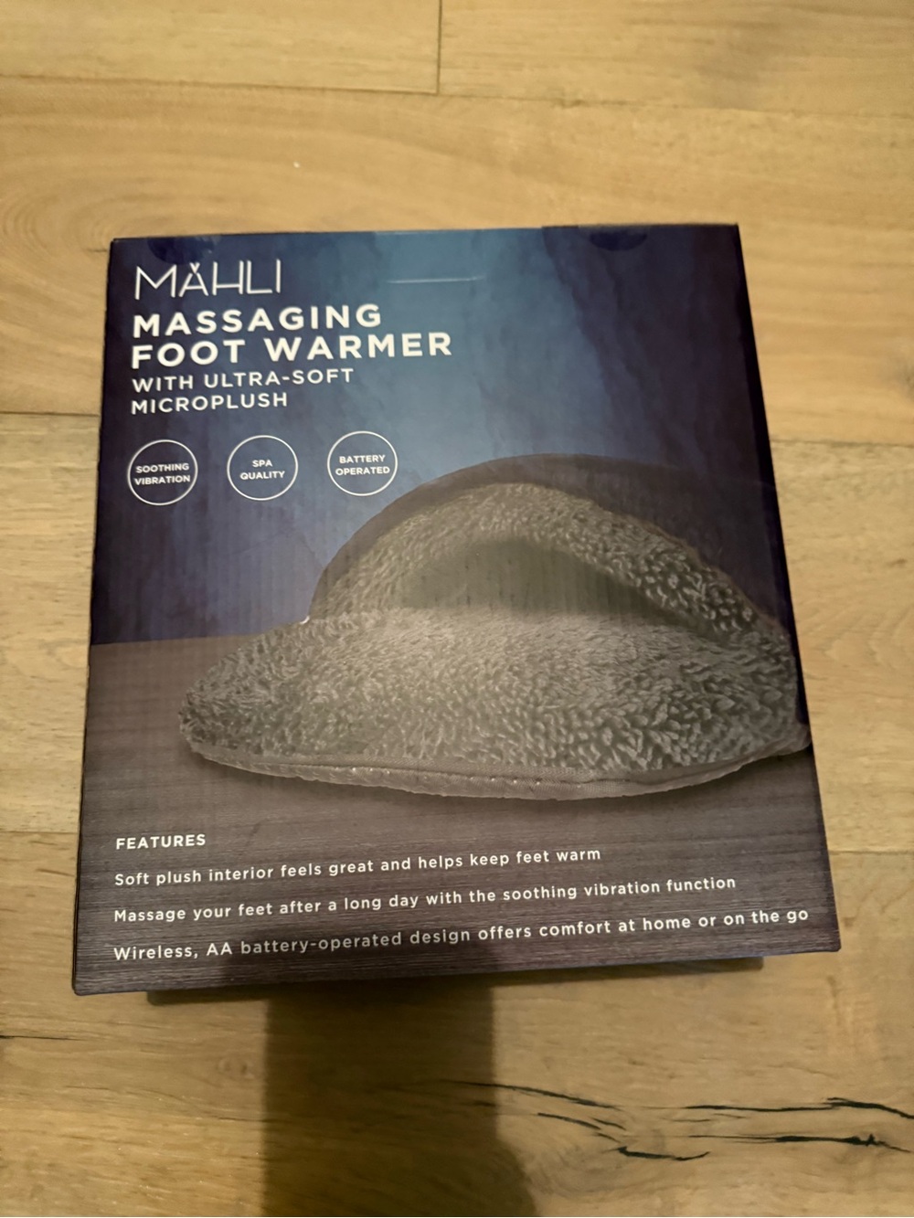 Mähli Massaging Foot Warmer - Gray Microplush NWT